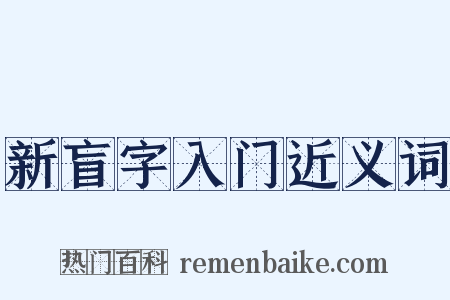新盲字入门近义词是什么意思的图片